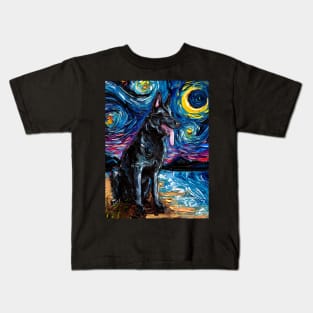 Black German Shepherd Night Kids T-Shirt